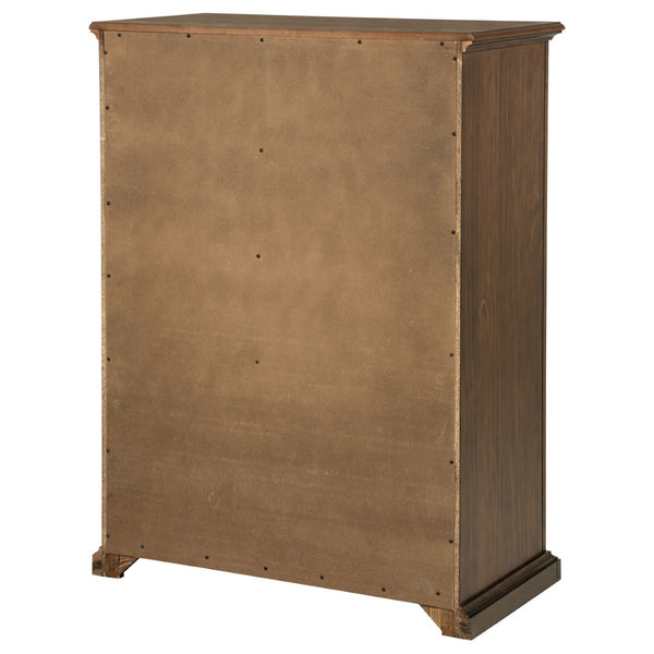 English Elm Anzio Six Drawer Chest Warm Wood Finish Bedroom Storage with Round Knob Hardware Brown B062P451786