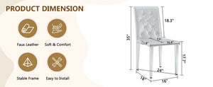 English Elm 4-piece Brown Suede Dining Chair Set with Tufted Back and Walnut Metal Legs Light Gray,Silver W1151P361184