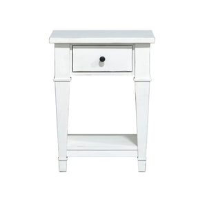 English Elm Wallace & Bay - Wallace & Bay  Coastal White 1-Drawer Nightstand