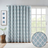 SunSmart Blakesly Modern/Contemporary Printed Ikat Blackout Patio Curtain SS40-0112 Aqua