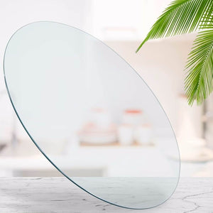 English Elm Size:48.03 Round Tempered Glass Table Top Polished Edges Dining Room Surface W1151P329686