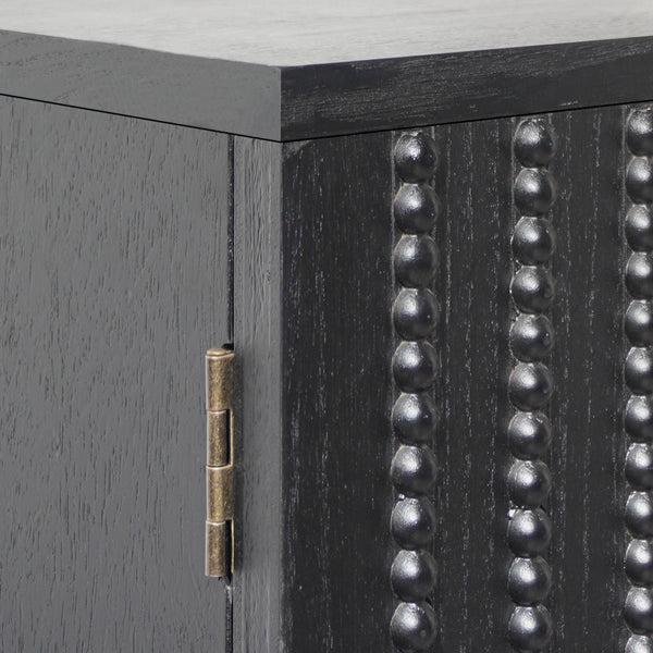 English Elm Modern Black Wood Storage Cabinet - Stylish 30In Accent Sideboard For Living Room, Bedroom & Entryway W2729P239175