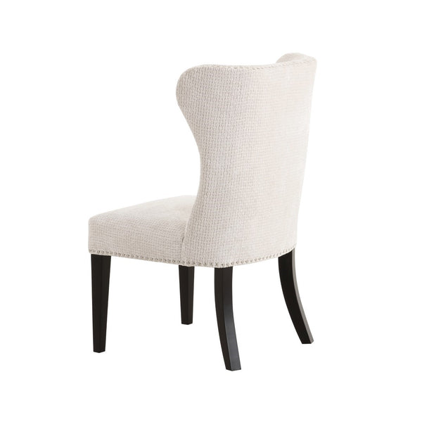 Pasargad Elara Upholstered Dining Chair Set - 2 Elegant Pieces With Nailhead Detail In Ivory Ivory Polyester Pzw-2066