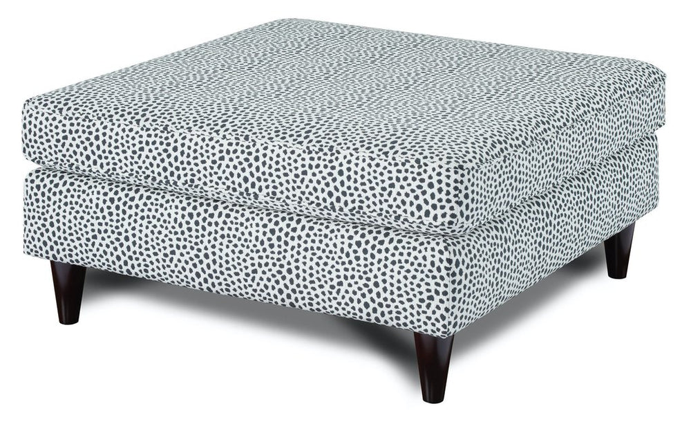 Fusion Winston Faux Skin Carbon Cocktail Ottoman - Multi-functional Square Seat In Chic White Finish White Ws,100% Polypropylene 170 Faux Skin Carbon Cocktail Ottoman