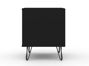 Manhattan Comfort Rockefeller Mid-Century Modern 2- Piece Nightstand Black 2-101GMC2