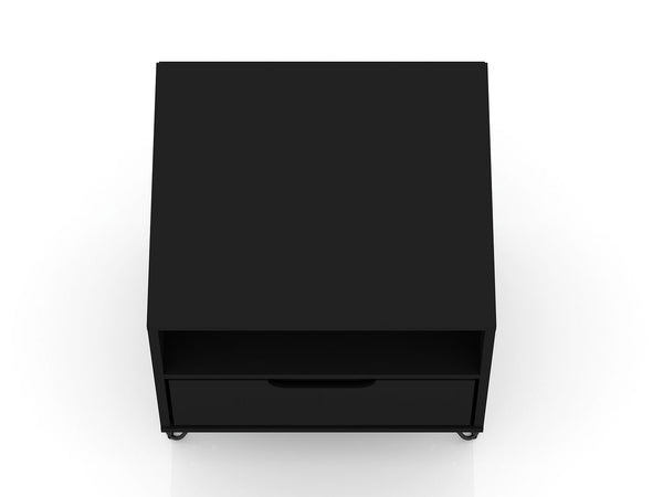 Manhattan Comfort Rockefeller Mid-Century Modern 2- Piece Nightstand Black 2-101GMC2