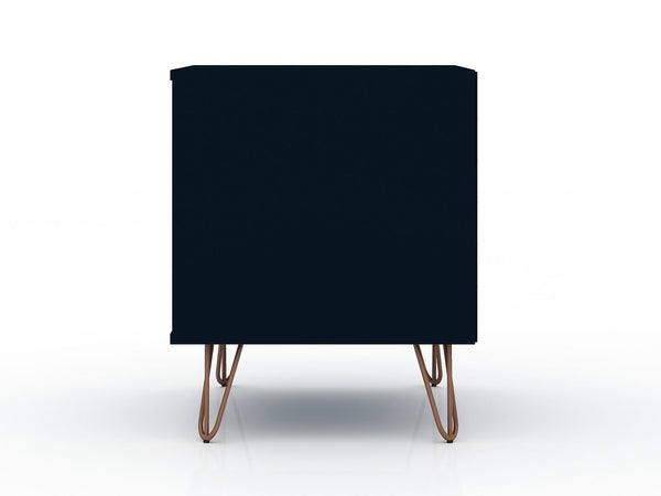 Manhattan Comfort Rockefeller Mid-Century Modern 2- Piece Nightstand Tatiana Midnight Blue 2-101GMC4