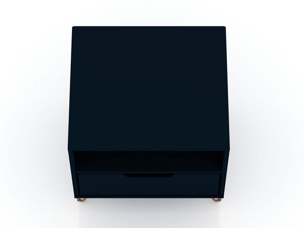 Manhattan Comfort Rockefeller Mid-Century Modern 2- Piece Nightstand Tatiana Midnight Blue 2-101GMC4