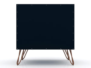 Manhattan Comfort Rockefeller Mid-Century Modern 2- Piece Nightstand Tatiana Midnight Blue 2-101GMC4