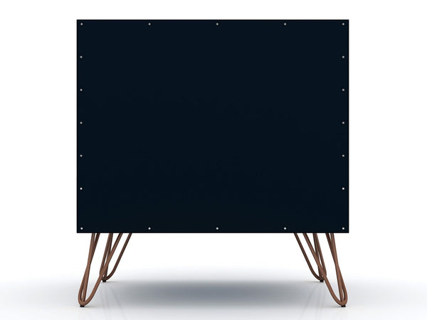 Manhattan Comfort Rockefeller Mid-Century Modern 2- Piece Nightstand Tatiana Midnight Blue 2-101GMC4
