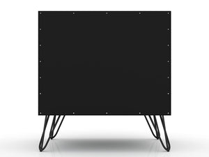 Manhattan Comfort Rockefeller Mid-Century Modern 2- Piece Nightstand Black 2-102GMC2