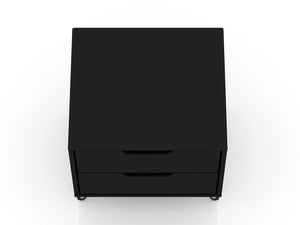 Manhattan Comfort Rockefeller Mid-Century Modern 2- Piece Nightstand Black 2-102GMC2