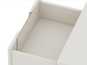 Manhattan Comfort Rockefeller Mid-Century Modern 2- Piece Nightstand Off White and Nature 2-102GMC3