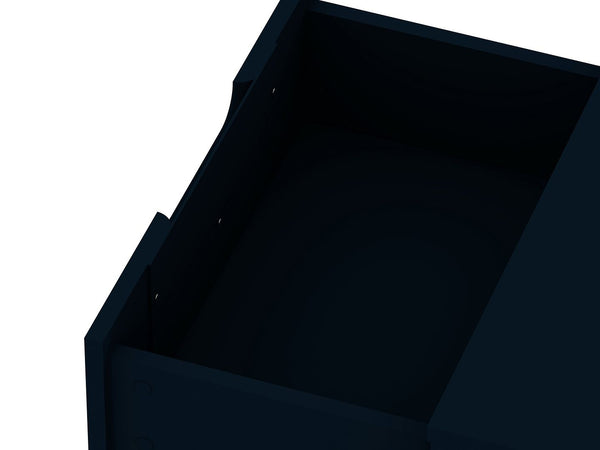 Manhattan Comfort Rockefeller Mid-Century Modern 2- Piece Nightstand Tatiana Midnight Blue 2-102GMC4