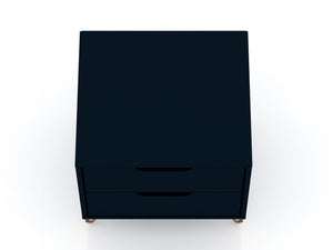 Manhattan Comfort Rockefeller Mid-Century Modern 2- Piece Nightstand Tatiana Midnight Blue 2-102GMC4