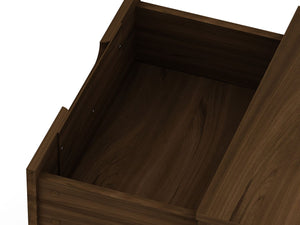 Manhattan Comfort Rockefeller Mid-Century Modern 2- Piece Nightstand Brown 2-102GMC5