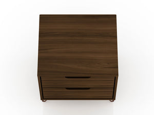 Manhattan Comfort Rockefeller Mid-Century Modern 2- Piece Nightstand Brown 2-102GMC5