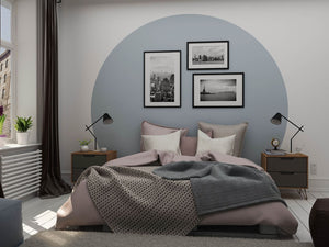 Manhattan Comfort Rockefeller Mid-Century Modern 2- Piece Nightstand Nature and Textured Grey 2-102GMC7