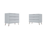 Manhattan Comfort Rockefeller Mid-Century Modern 2- Piece Dresser White 2-103GMC1