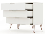 Manhattan Comfort Rockefeller Mid-Century Modern 2- Piece Dresser White 2-103GMC1