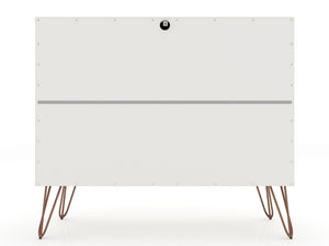 Manhattan Comfort Rockefeller Mid-Century Modern 2- Piece Dresser White 2-103GMC1