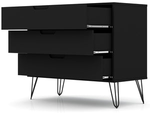 Manhattan Comfort Rockefeller Mid-Century Modern 2- Piece Dresser Black 2-103GMC2
