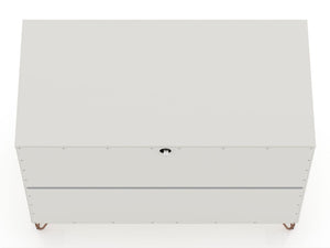 Manhattan Comfort Rockefeller Mid-Century Modern 2- Piece Dresser Off White and Nature 2-103GMC3