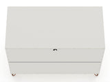 Manhattan Comfort Rockefeller Mid-Century Modern 2- Piece Dresser Off White and Nature 2-103GMC3