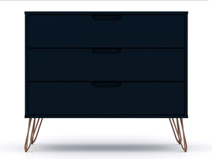 Manhattan Comfort Rockefeller Mid-Century Modern 2- Piece Dresser Tatiana Midnight Blue 2-103GMC4
