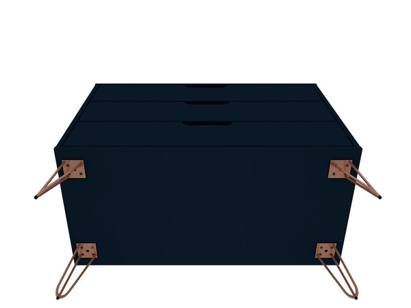 Manhattan Comfort Rockefeller Mid-Century Modern 2- Piece Dresser Tatiana Midnight Blue 2-103GMC4