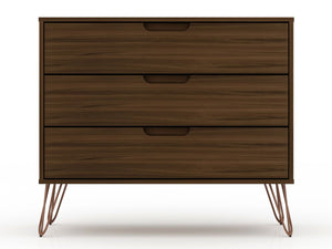 Manhattan Comfort Rockefeller Mid-Century Modern 2- Piece Dresser Brown 2-103GMC5