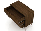 Manhattan Comfort Rockefeller Mid-Century Modern 2- Piece Dresser Brown 2-103GMC5