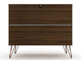 Manhattan Comfort Rockefeller Mid-Century Modern 2- Piece Dresser Brown 2-103GMC5