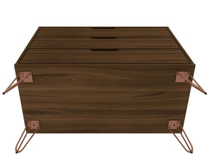 Manhattan Comfort Rockefeller Mid-Century Modern 2- Piece Dresser Brown 2-103GMC5