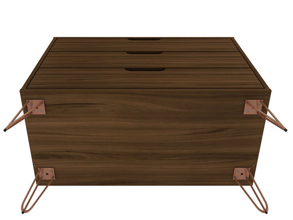 Manhattan Comfort Rockefeller Mid-Century Modern 2- Piece Dresser Brown 2-103GMC5