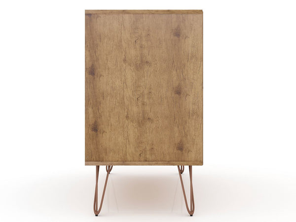 Manhattan Comfort Rockefeller Mid-Century Modern 2- Piece Dresser Nature and Rose Pink 2-103GMC6