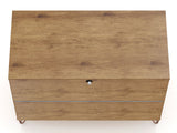 Manhattan Comfort Rockefeller Mid-Century Modern 2- Piece Dresser Nature and Textured Grey 2-103GMC7