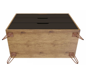 Manhattan Comfort Rockefeller Mid-Century Modern 2- Piece Dresser Nature and Textured Grey 2-103GMC7