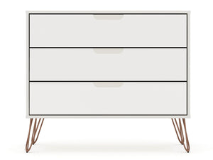 Manhattan Comfort Rockefeller Mid-Century Modern 2- Piece Dresser Off White 2-103GMC8