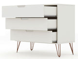 Manhattan Comfort Rockefeller Mid-Century Modern 2- Piece Dresser Off White 2-103GMC8