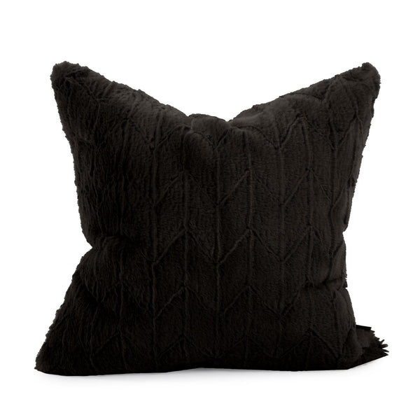 Howard Elliott 20 X 20 Pillow - Luxurious Soft Knobby Weave In Earthy Tones For Contemporary Living Spaces Black 100% Polyester 2-1090-howard-elliott