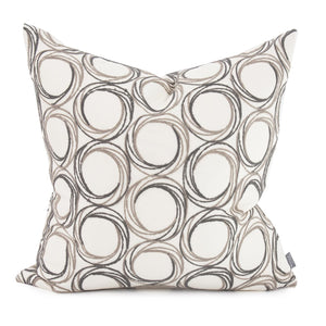 Howard Elliott 20 Stylish Demo Stone Pillow – Elegant Gray Circular Embroidery On Natural Fabric For Chic Decor   2-1097-howard-elliott