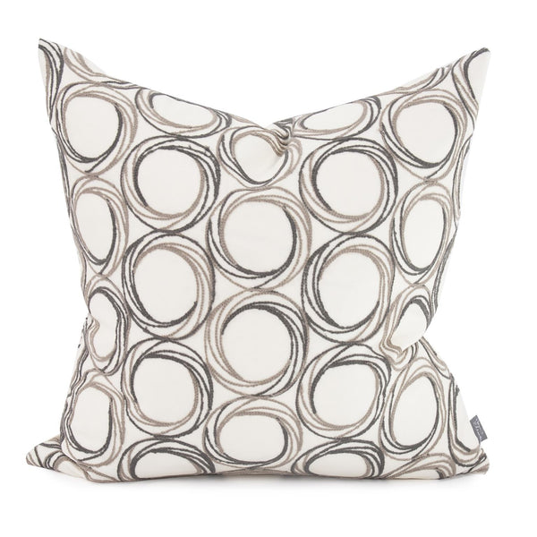 Howard Elliott 20 Stylish Demo Stone Pillow – Elegant Gray Circular Embroidery On Natural Fabric For Chic Decor   2-1097f-howard-elliott
