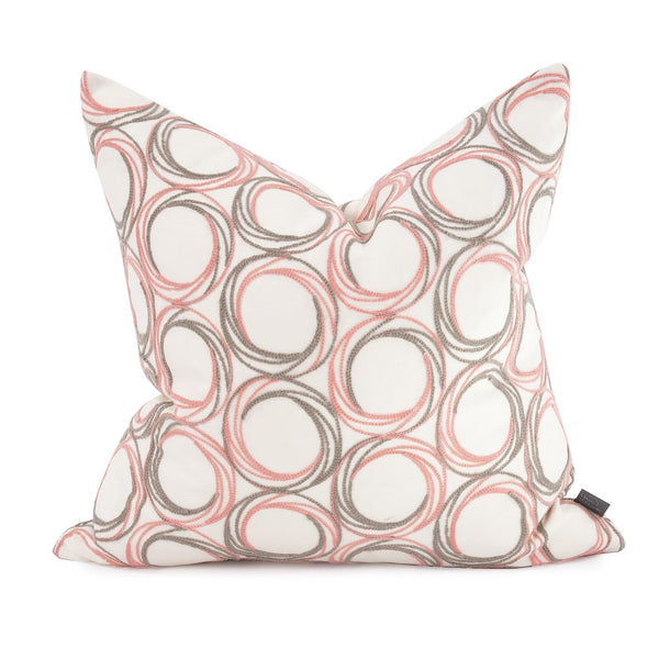 Howard Elliott 20 X 20 Demo Coral Pillow - Chic Embroidered Design In Soft Pink And Neutral Tones For Any Space   2-1098-howard-elliott