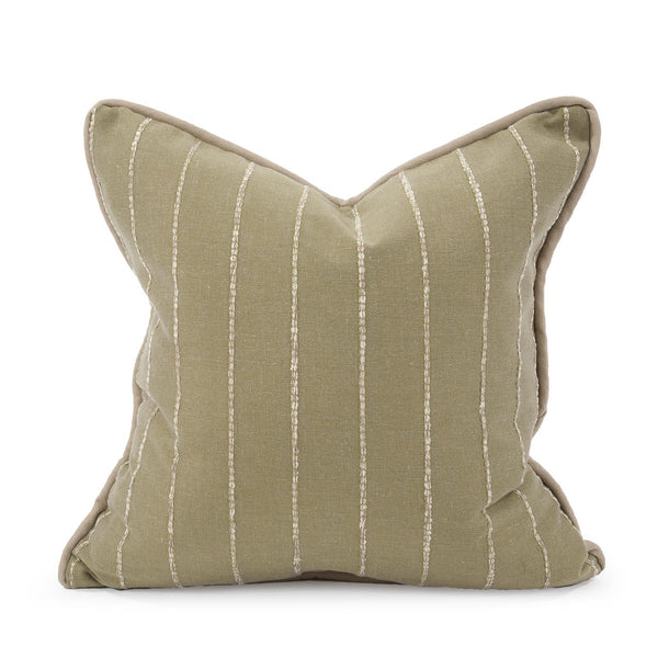 Howard Elliott 20 X 20 Pillow - Luxurious Soft Knobby Weave In Earthy Tones For Contemporary Living Spaces Green 85% Polyester, 15% Linen 2-1129f-howard-elliott