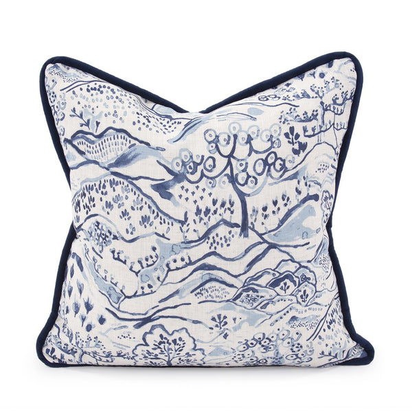 Howard Elliott 20 X 20 Pillow - Luxurious Soft Knobby Weave In Earthy Tones For Contemporary Living Spaces Blue 95% Polyester,5% Linen 2-1135f-howard-elliott