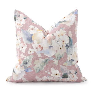 Howard Elliott 24 X 24 Pillow Claude - Elegant Abstract Floral Design In Soft Pastels For Any Living Space Decor Pink 90% Polyester 10% Linen 3-1209f-howard-elliott