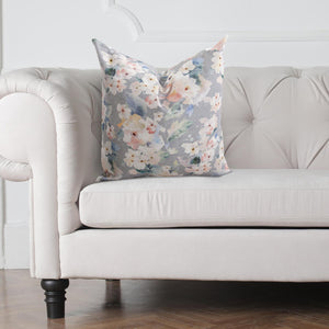 Howard Elliott 24 X 24 Pillow Claude - Elegant Abstract Floral Design In Soft Pastels For Any Living Space Decor Green 90% Polyester 10% Linen 3-1247f-howard-elliott