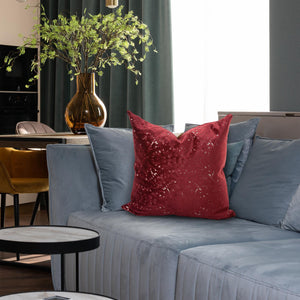 Howard Elliott 20 X 20 Pillow - Luxurious Soft Knobby Weave In Earthy Tones For Contemporary Living Spaces Red 58% Rayon,42% Polyester 2-1249f-howard-elliott