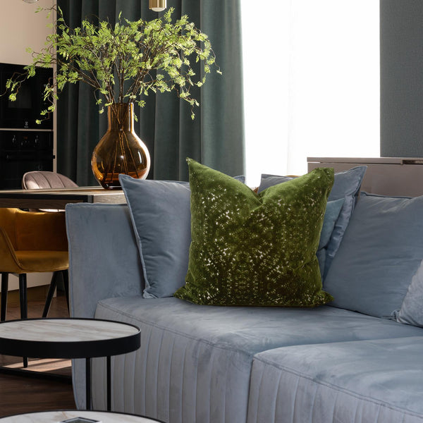 Howard Elliott 24 X 24 Pillow Claude - Elegant Abstract Floral Design In Soft Pastels For Any Living Space Decor Green 58% Rayon,42% Polyester 3-1251f-howard-elliott